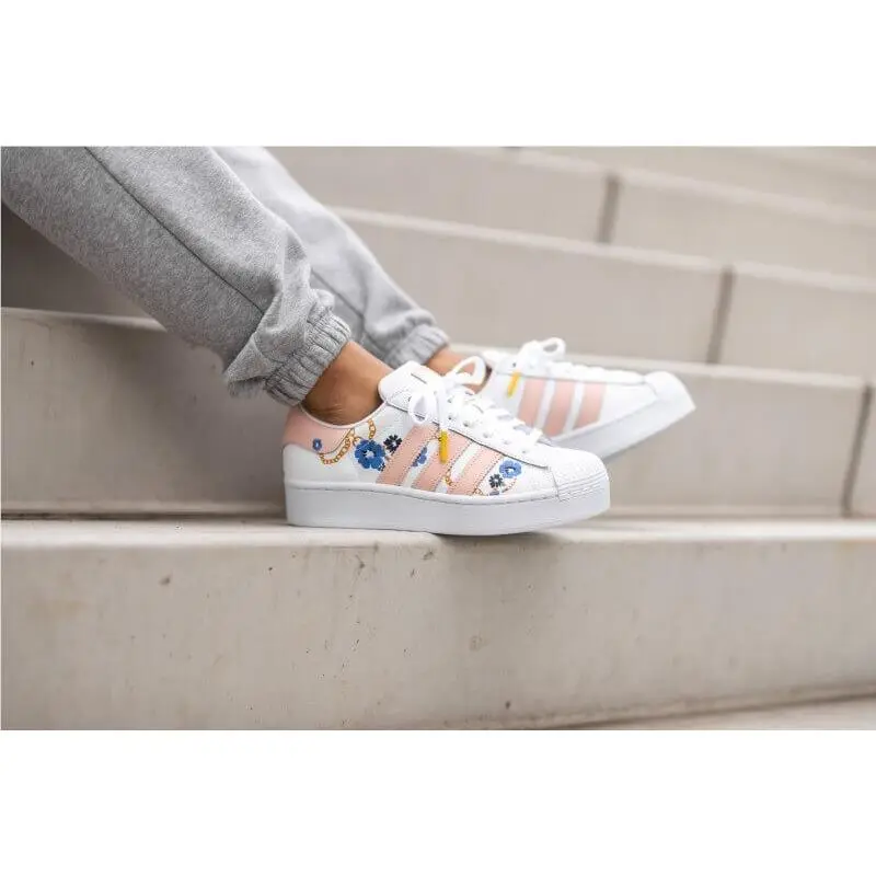 Women`s  Originals Superstar Bold Floral White Pink FW2547 by Adidas