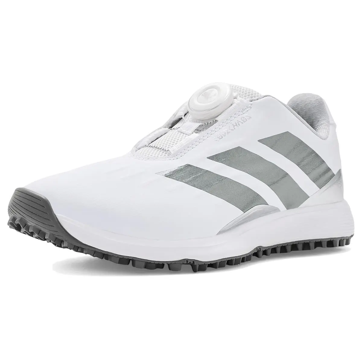 Boy`s Shoes  Golf Codechaos Boa Spikeless Golf Shoes Little Kid/big Kid Footwear White/Iron Metallic/Silver Metallic by Adidas