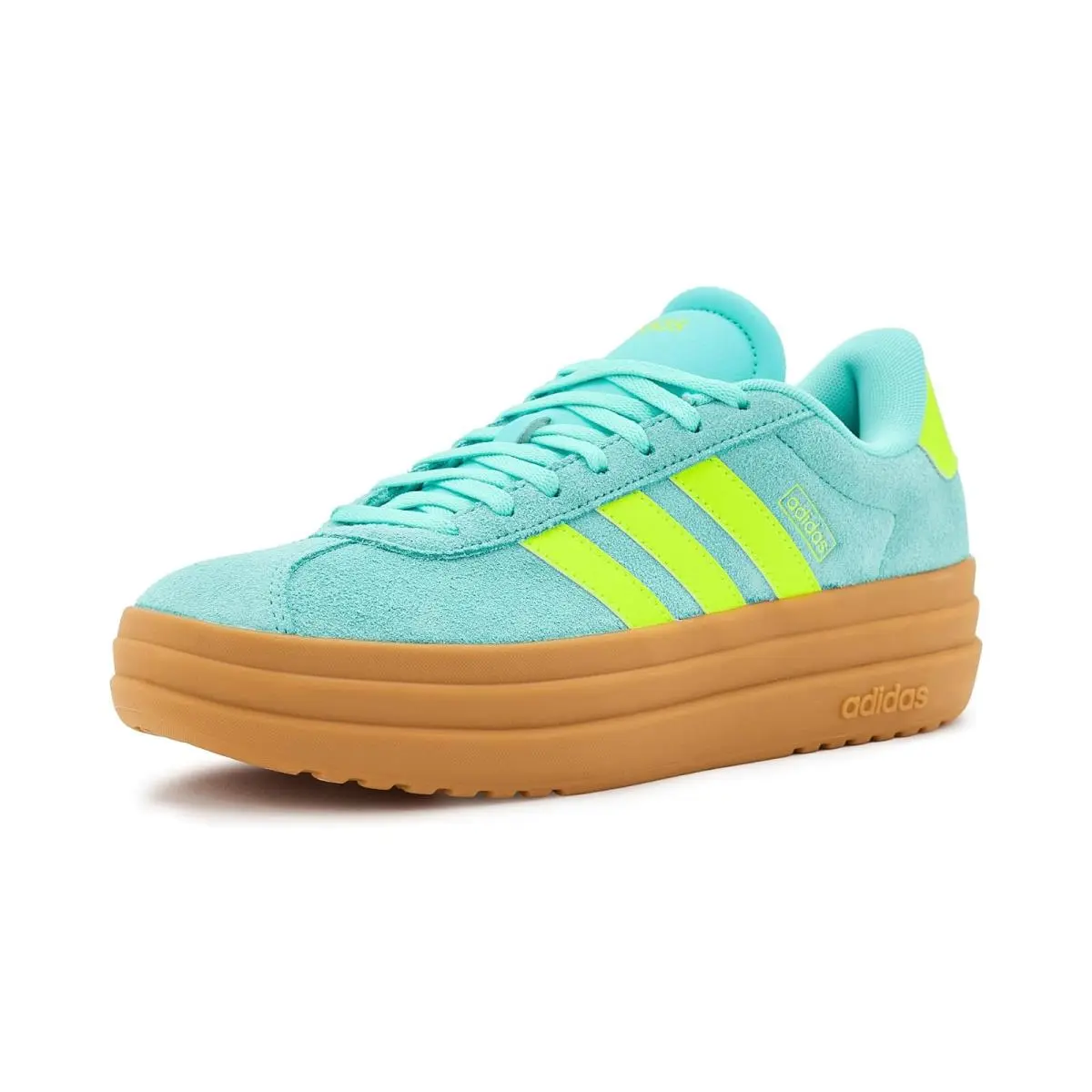 Woman`s Sneakers Athletic Shoes  VL Court Bold Flash Aqua/Lucid Lemon/Gum by Adidas