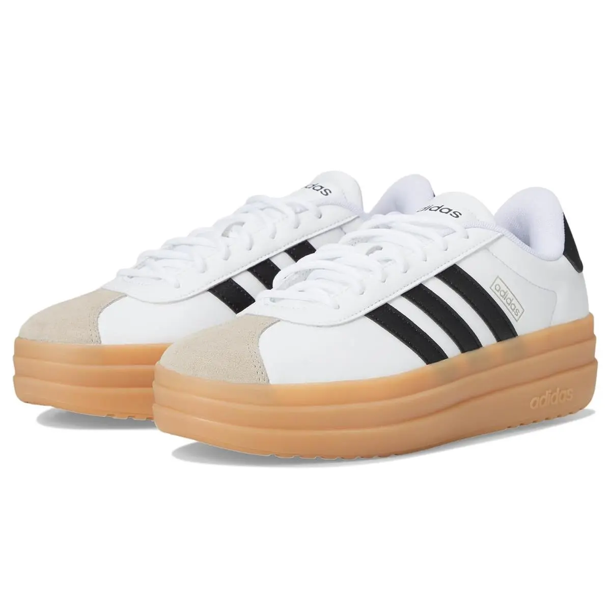 Woman`s Sneakers Athletic Shoes  VL Court Bold White/Black/Wonder Beige by Adidas