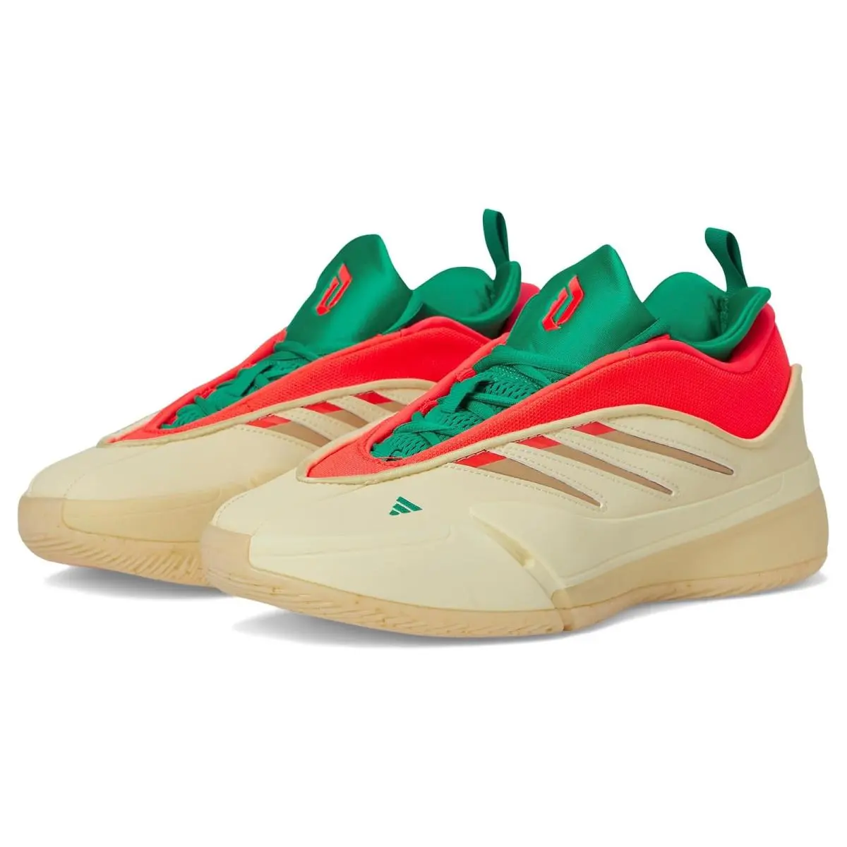 Unisex Sneakers Athletic Shoes  Dame 9 Basketball Shoes Warm Vanilla/Lucid Red/Warm Sandstone by Adidas