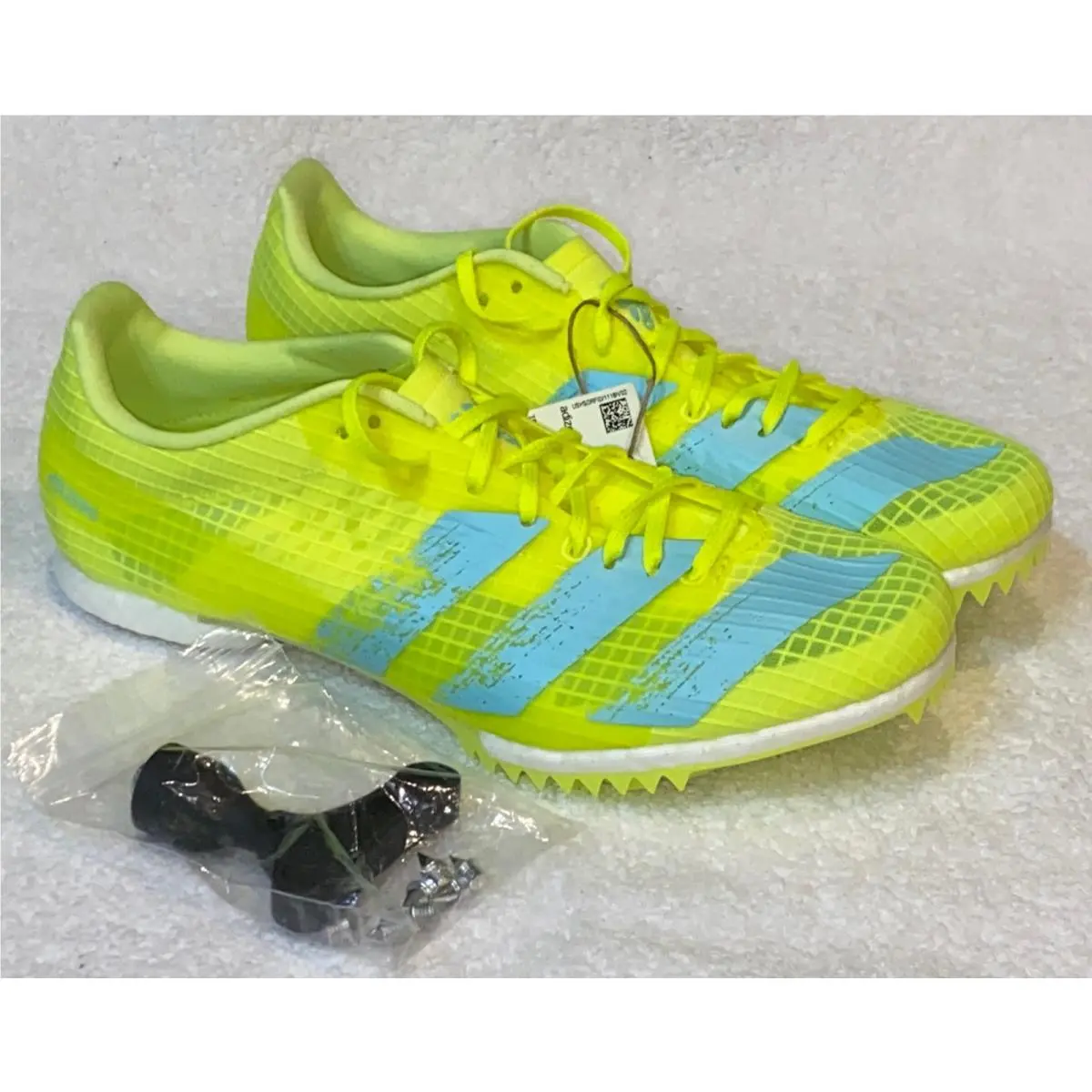 Adidas Adizero MD Mid Distance Solar Yellow Blue Track Spikes Shoes Mens 5