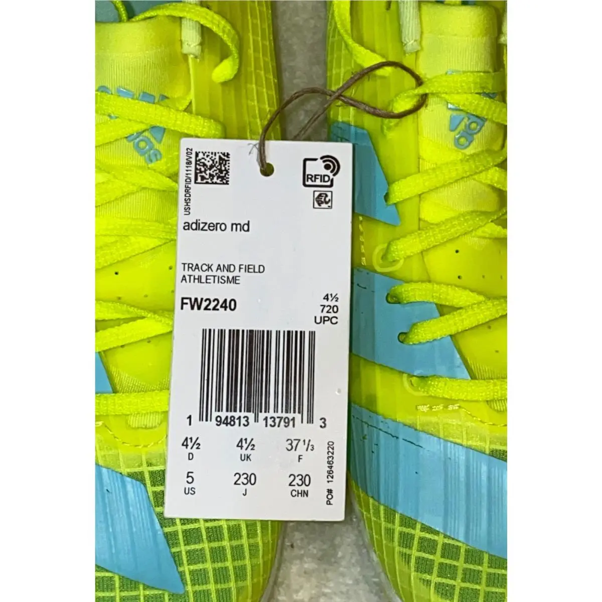 Adidas shoes - ADIDAS AdiZero MD - AdiZero - FW2240 - Yellow 6