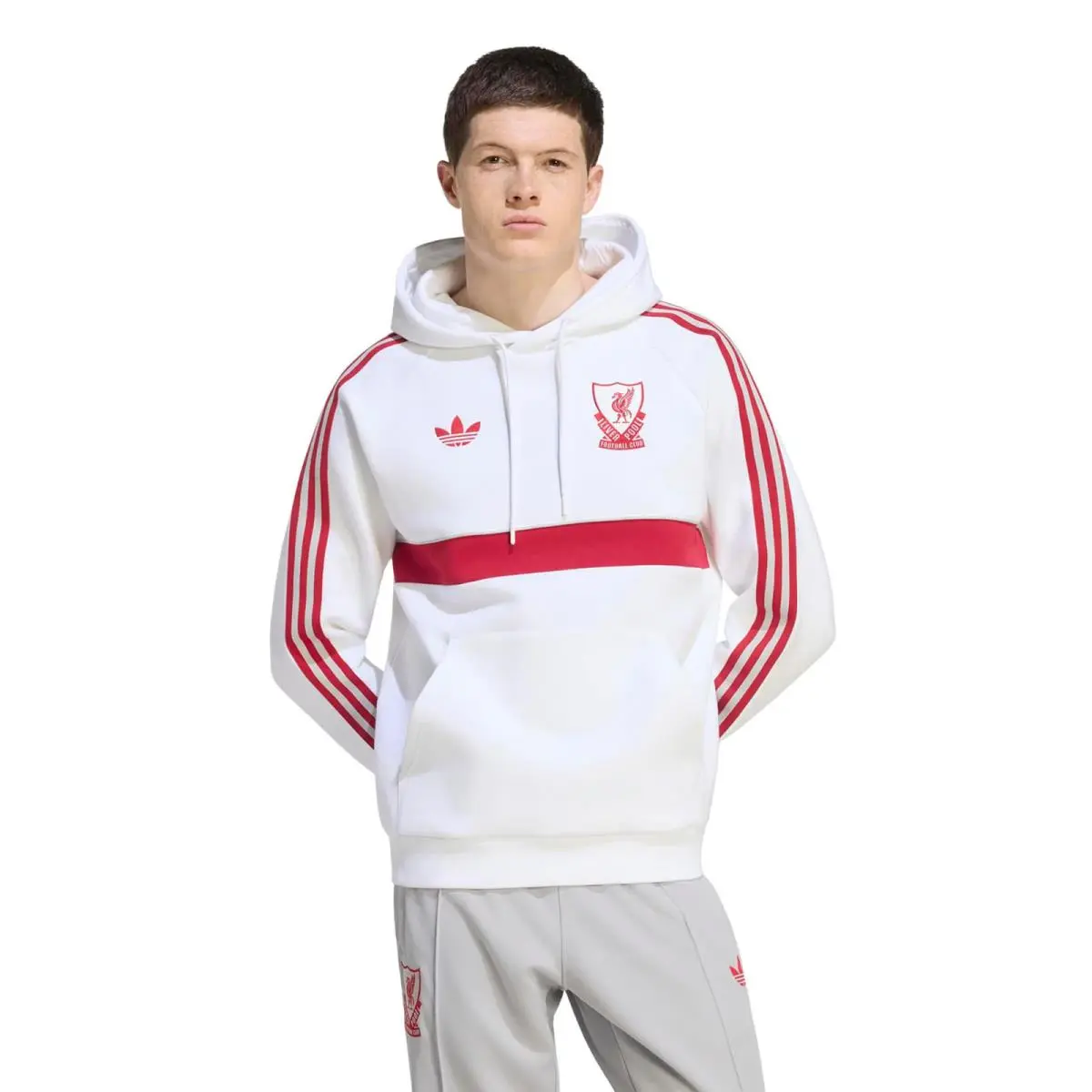 Men`s  Originals White Liverpool Icon Hoodie by Adidas