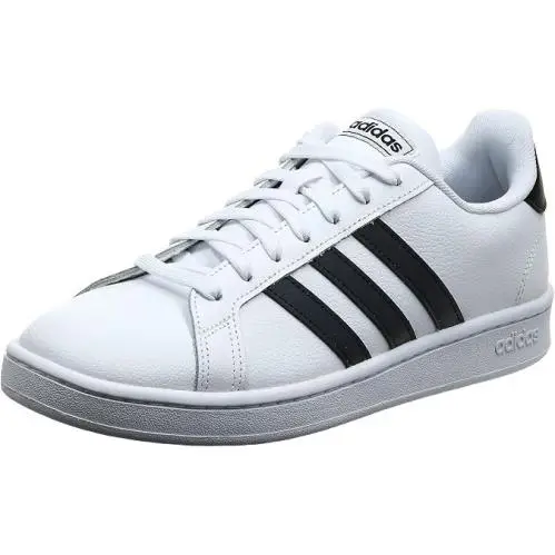 Men`s  Grand Court II Tennis Sneaker Shoe GW9195 White /black by Adidas