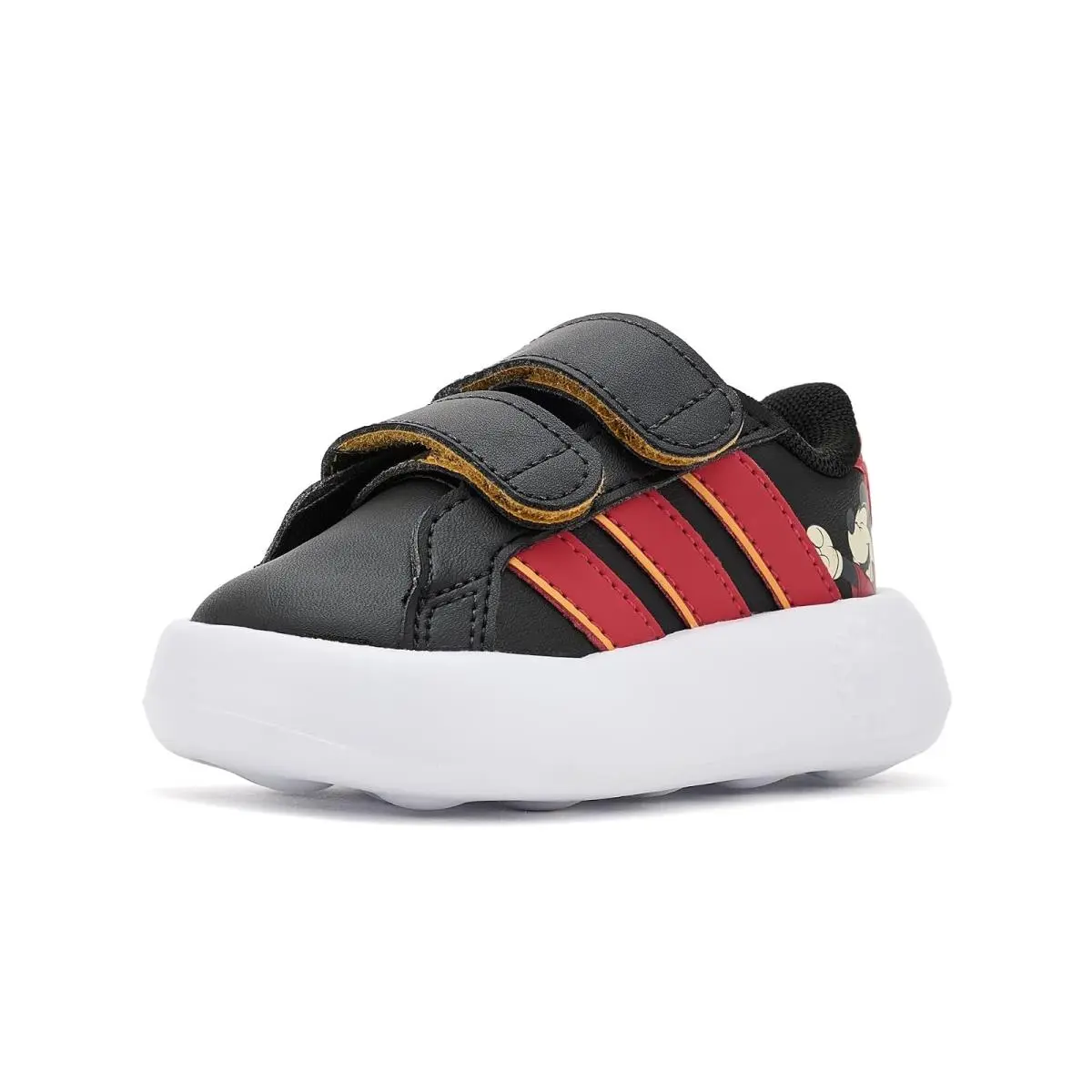Kids Disney Grand Court Hook Amp Loop Infant/toddler Black/Pure Ruby/Crew Yellow by Adidas