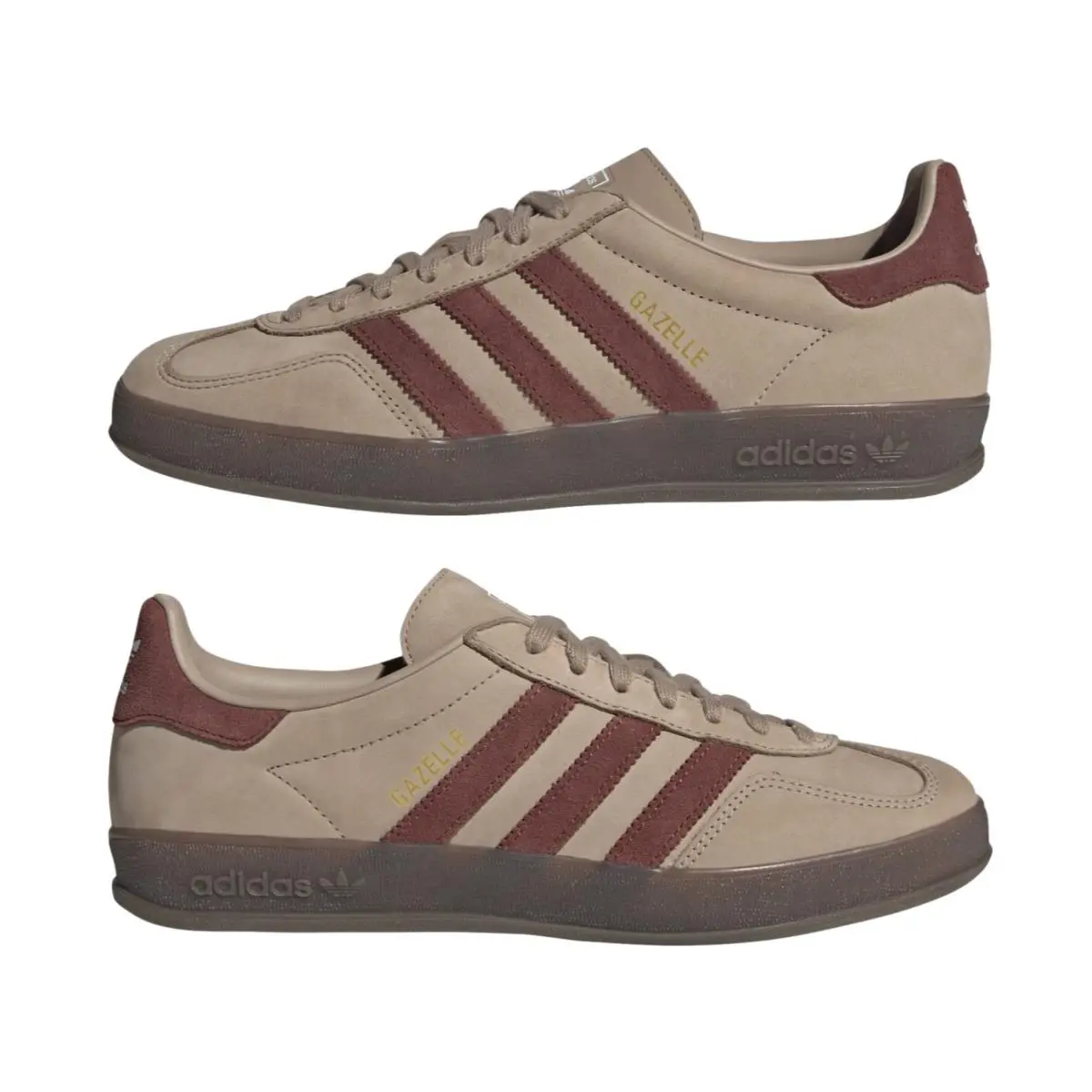 Gazelle Indoor - Size 12 Men`s Sneakers Khaki Fox Brown JQ8387 by Adidas