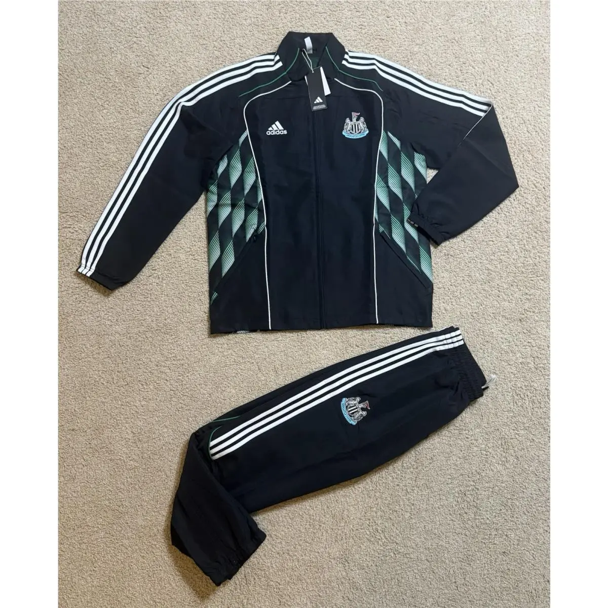 2025 Newcastle Ubp 3-Stripes Tracksuit 2 Piece Set Black Mens All Sizes by Adidas