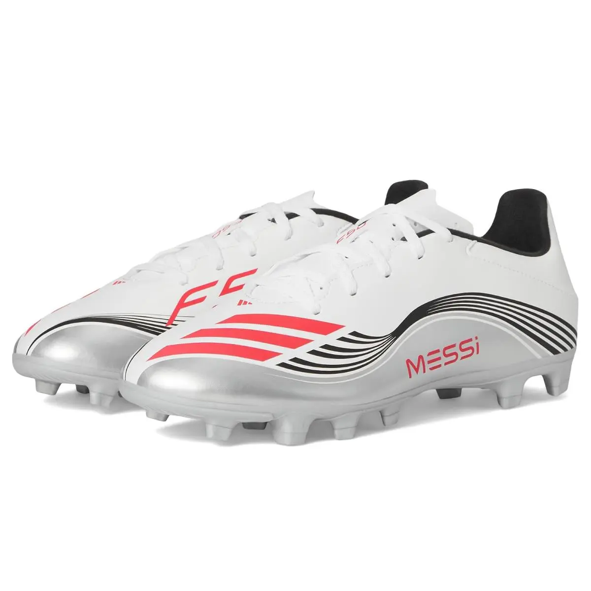 Unisex Shoes  F50 Messi Club Firm/multi Ground Soccer Cleats White/Lucid Red/Silver Metallic by Adidas