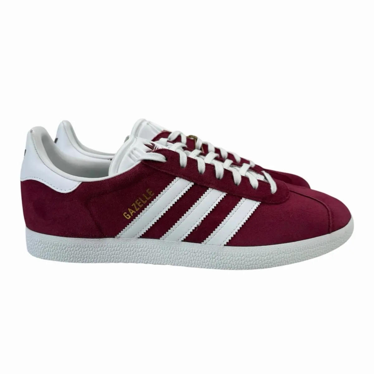 Adidas Gazelle Collegiate Burgundy White Gold Shoes B41645 Men`s Sizes 9.5-11.5