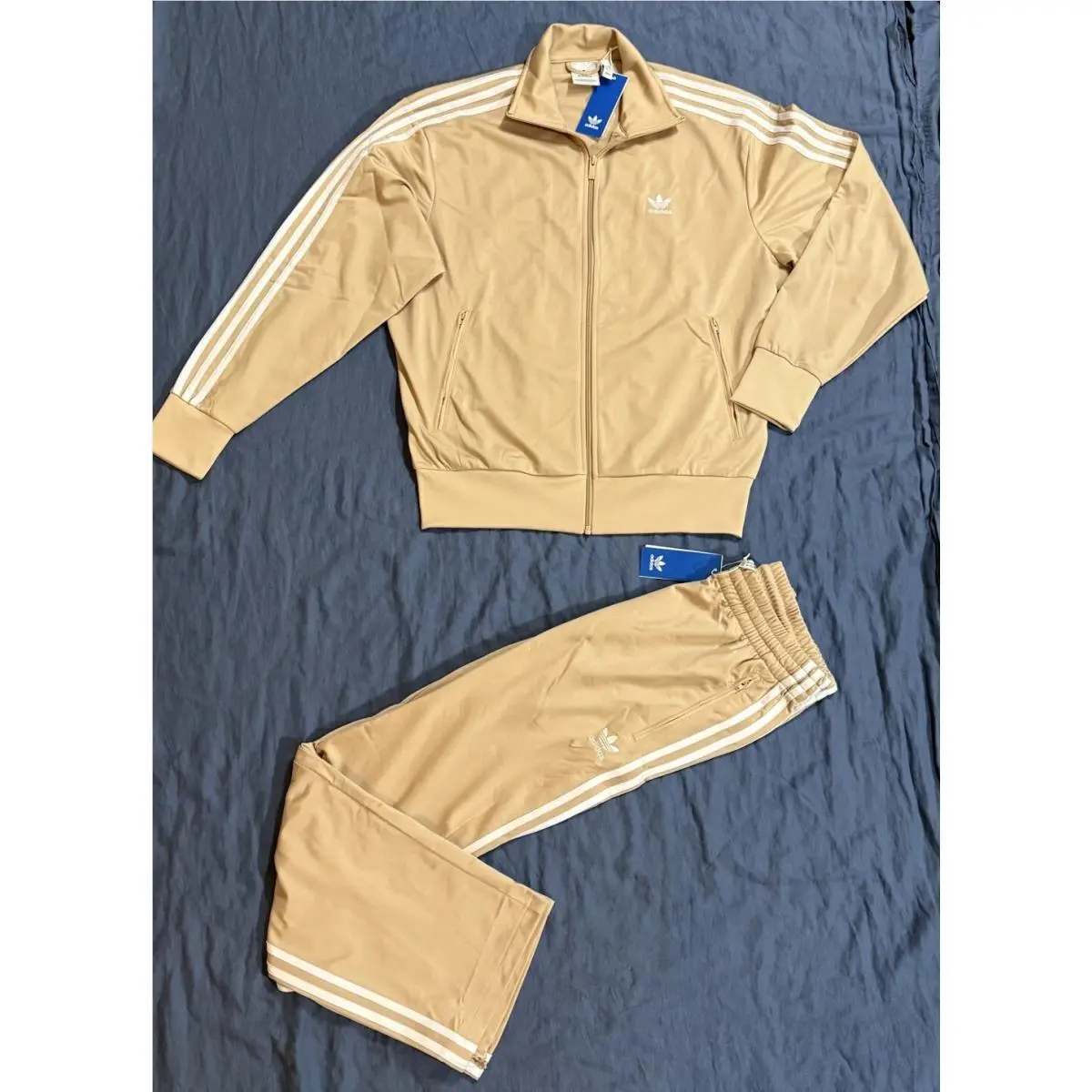 Originals Firebird Mens Tracksuit Jacket Pant Set Magic Beige All Sizes by Adidas