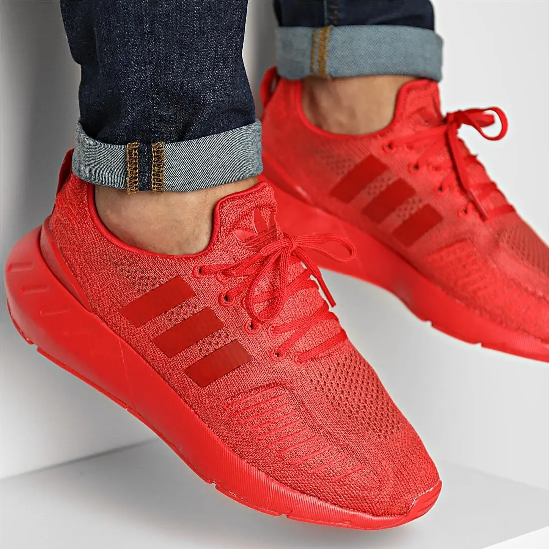 Swift Run 22 Shoes Vivid Red Altered Amber GZ3503 Men`s by Adidas