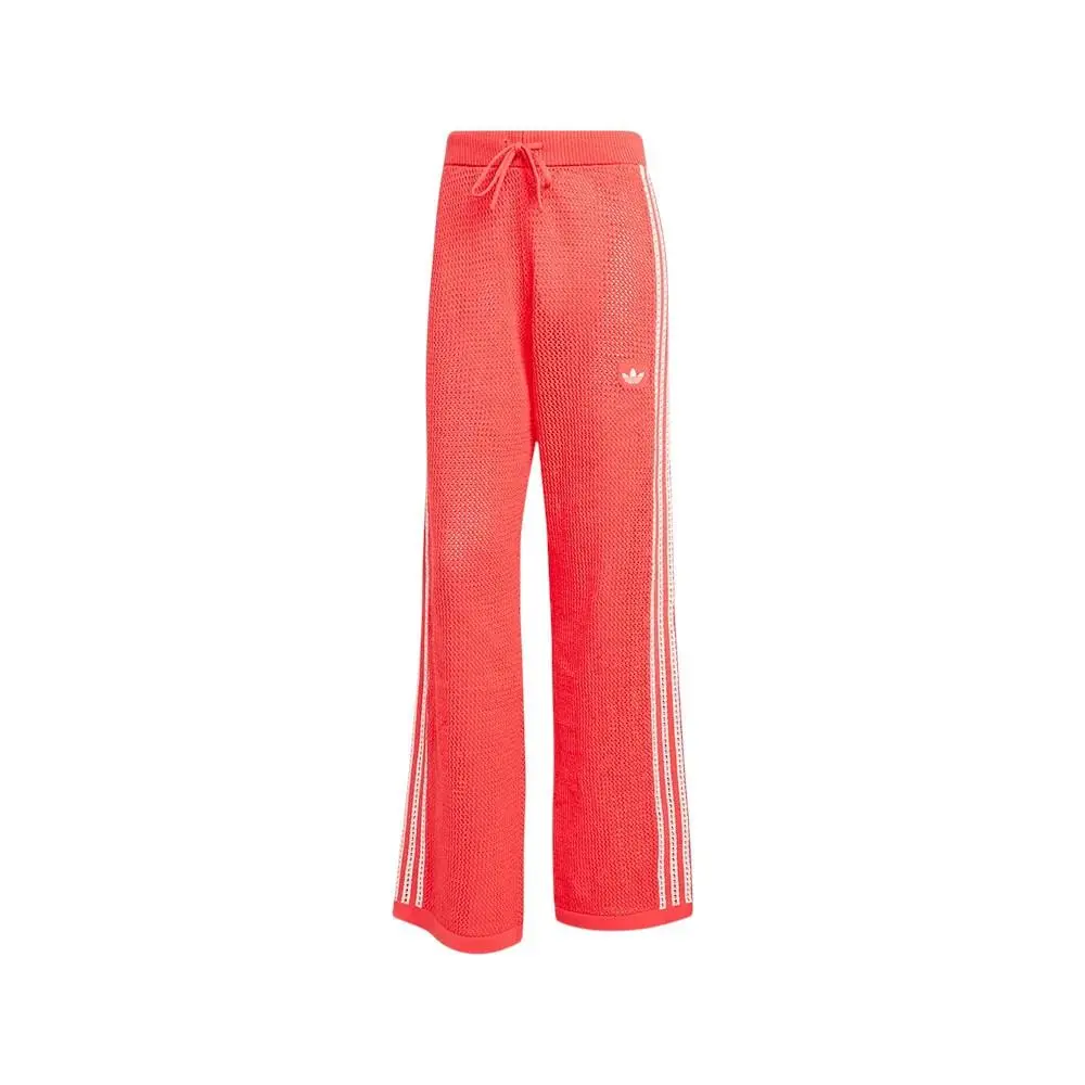 Women`s  Originals Semi Lucid Red Knitted Crochet Firebird Track Pants by Adidas