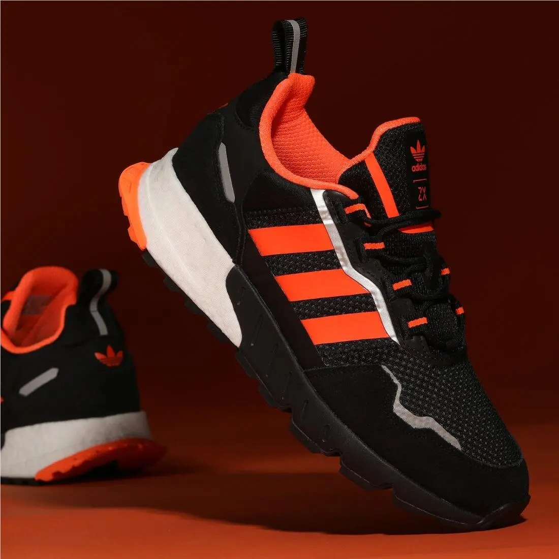 ZX 1K Boost Seasonality Black Orange H00428 Men`s Running Trainning Shoe by Adidas