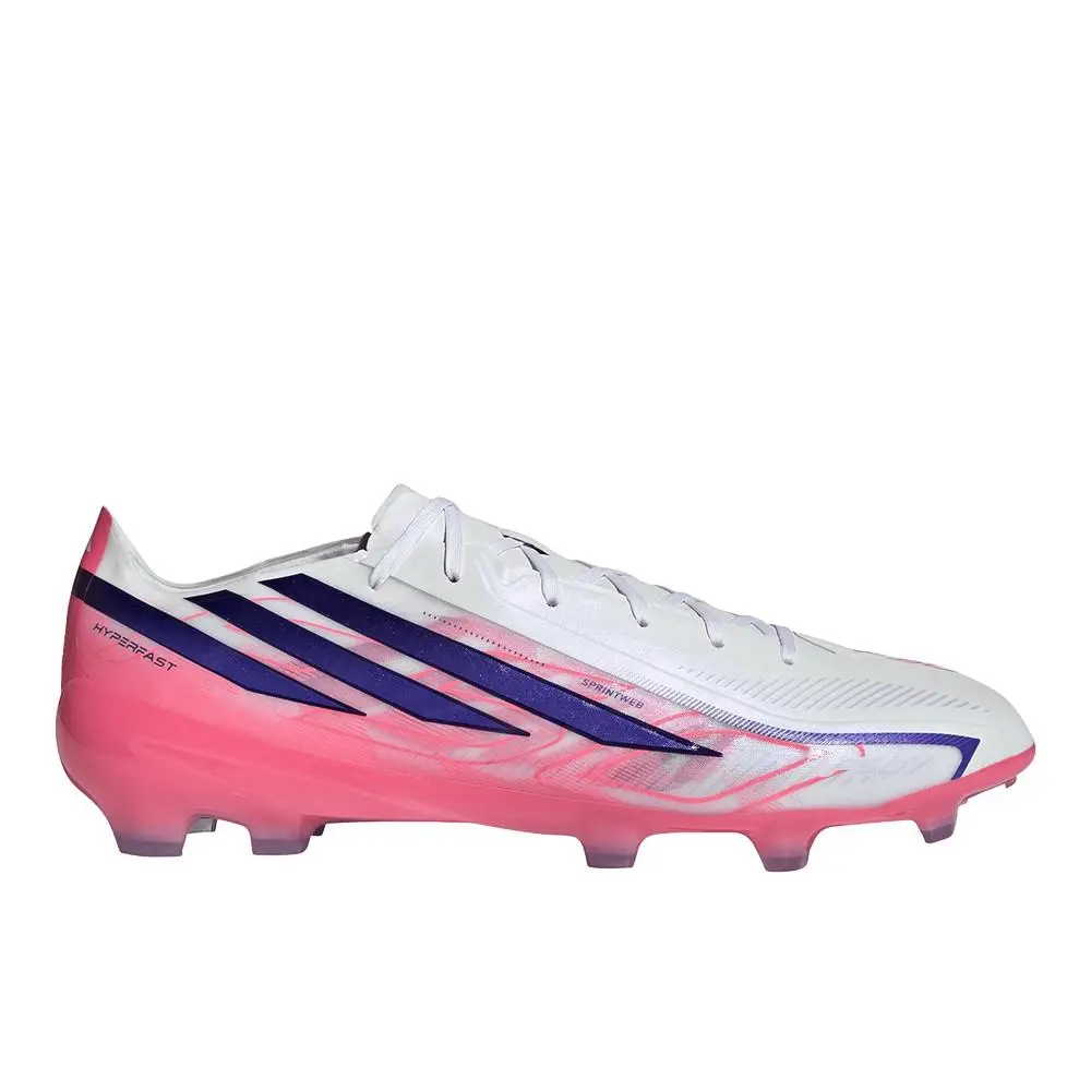 Adidas F50 Hyperfast Pro Firm Ground Soccer Cleats Unisex White Sneakers Athleti