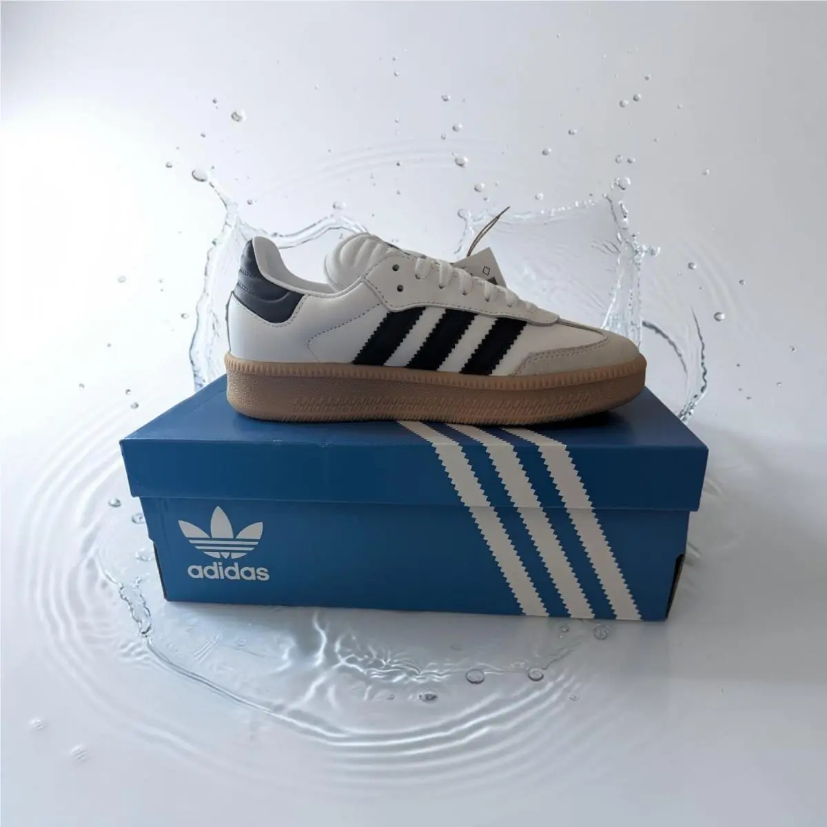 Adidas Samba Xlg J White/black/ Gum Sole Kids Youth Sneaker Shoe Size 4 5