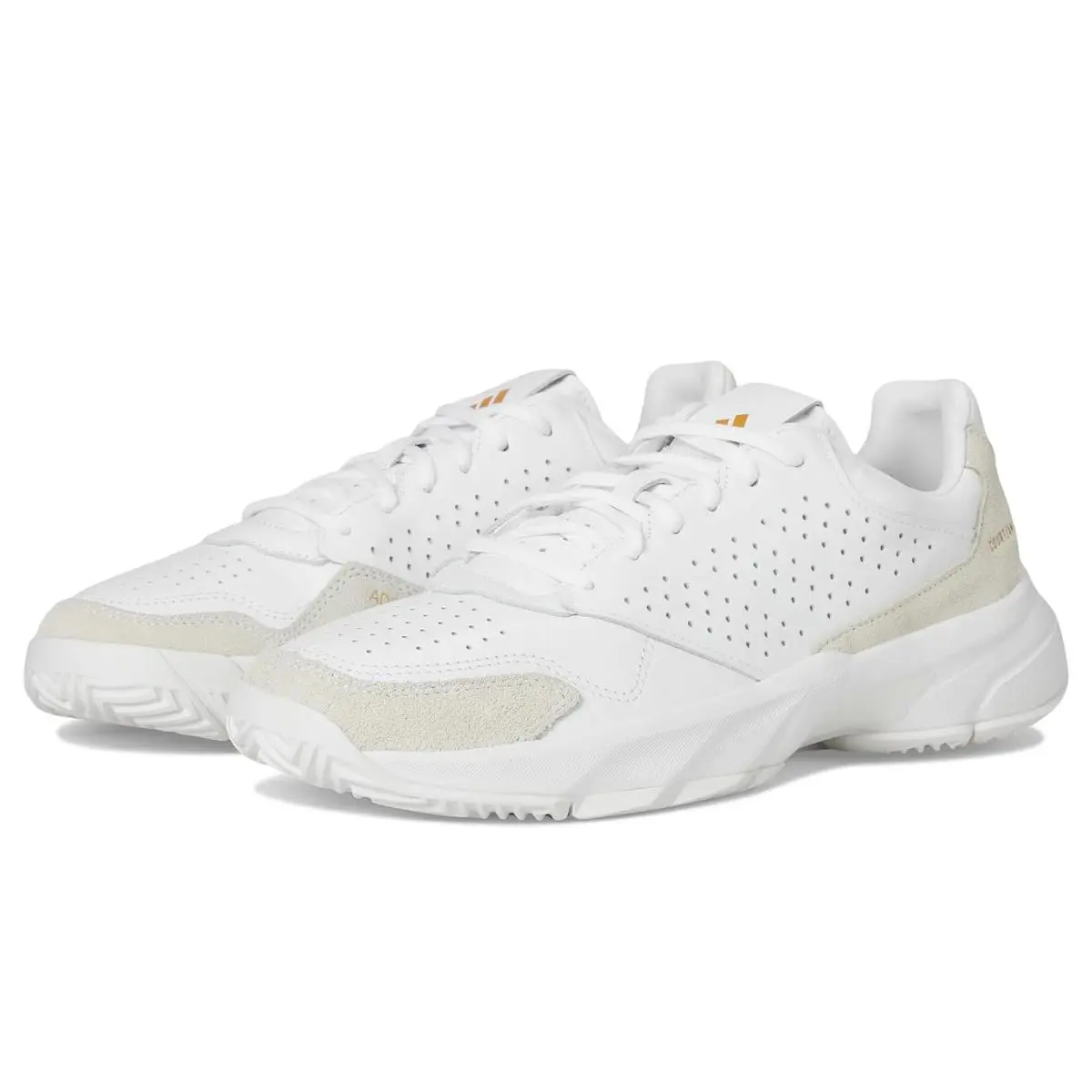Unisex Sneakers Athletic Shoes Adidas Courtjam Control 3 Tennis Shoes - White/White/White