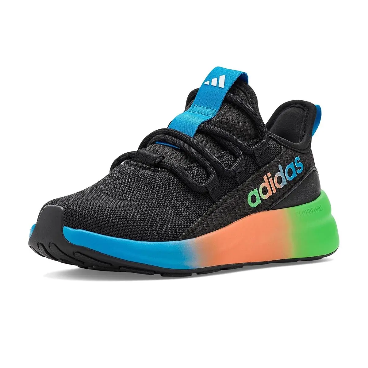 Children Unisex Shoes  Kids Lite Racer Adapt 8.0 Little Kid/big Kid Black/Screaming Green/Semi Solar Orange by Adidas