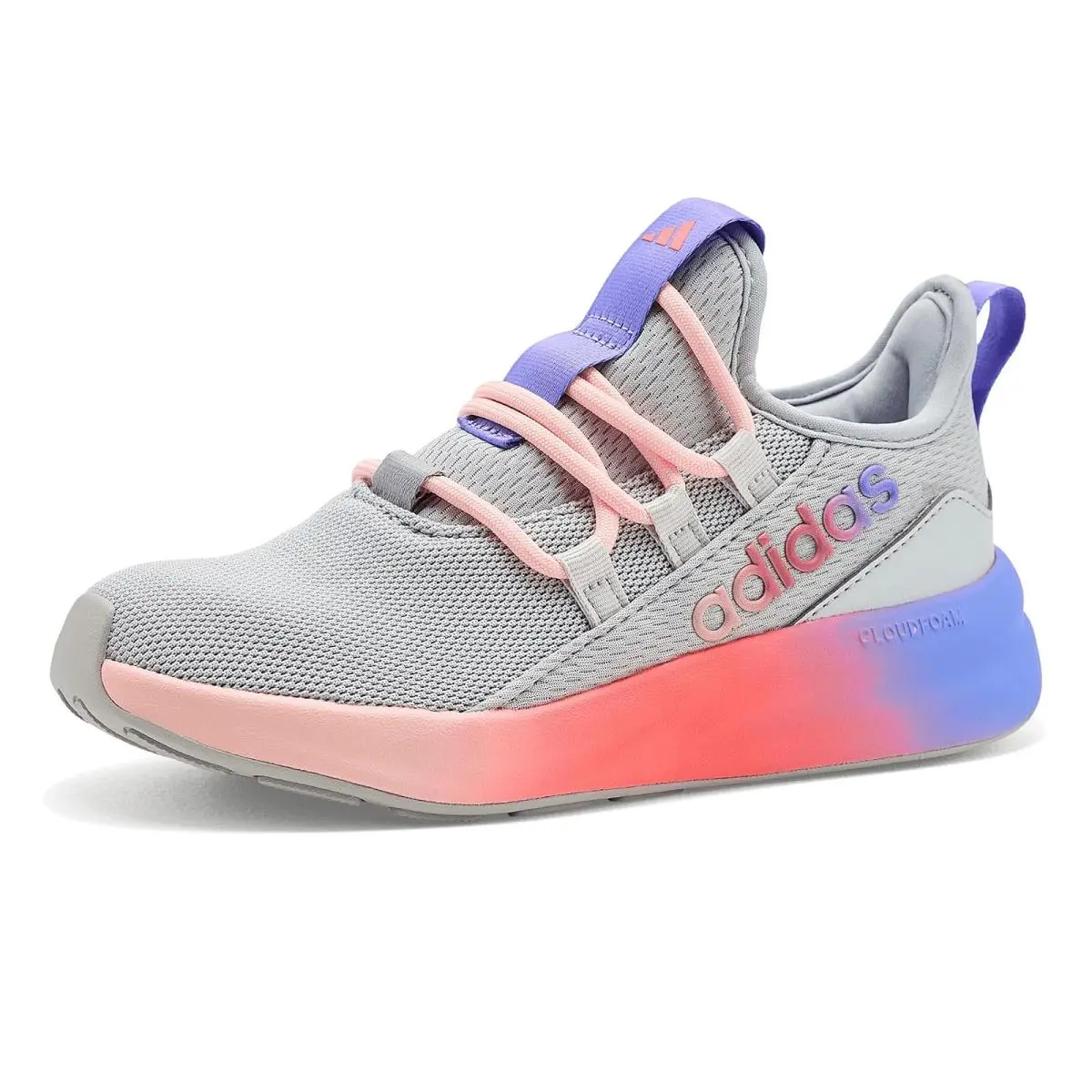 Children Unisex Shoes  Kids Lite Racer Adapt 8.0 Little Kid/big Kid Grey/Grey/Purple Rush by Adidas
