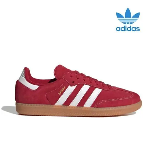 Samba OG Red/ Gum Man/woman Size KJ2788 by Adidas