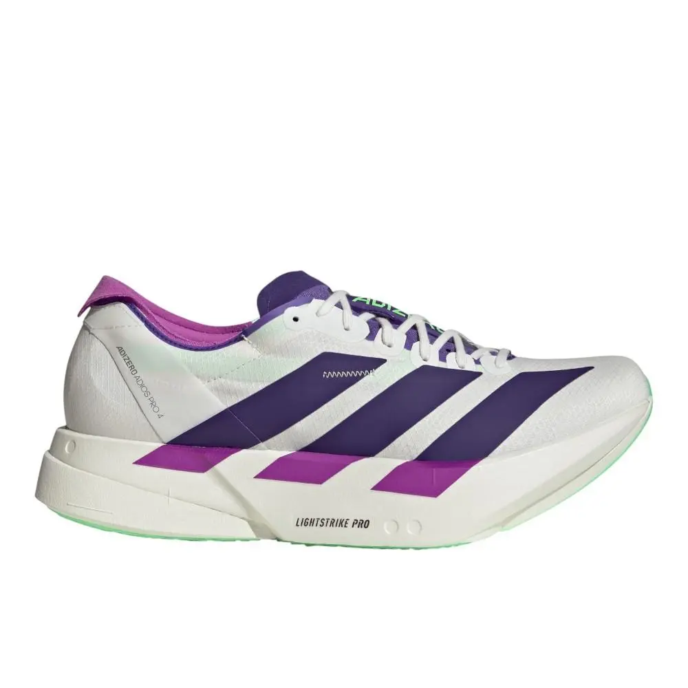 Adidas Adizero Adios Pro 4 Mens White Sneakers Athletic Shoes JR1656