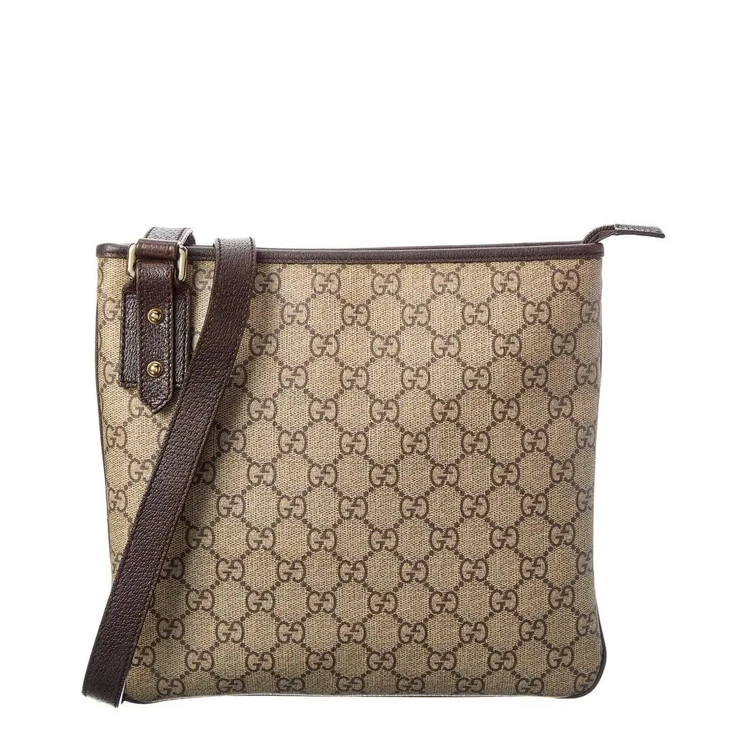 Gucci Dark Brown Monogram Canvas Tote Pre-loved Women`s