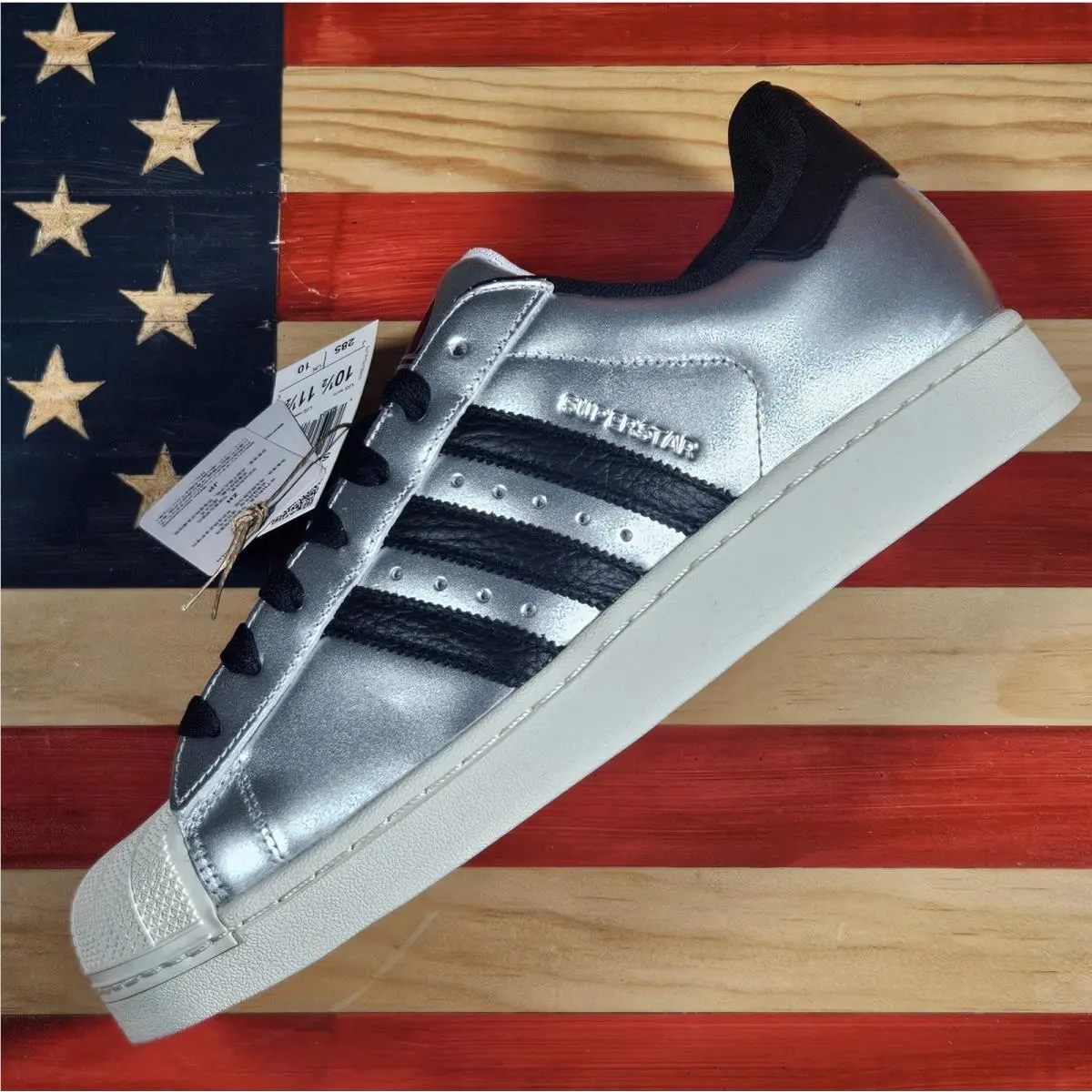 Adidas Superstar II 2 Low Men Leather Skate Shoe Silver Metallic Black KI2005