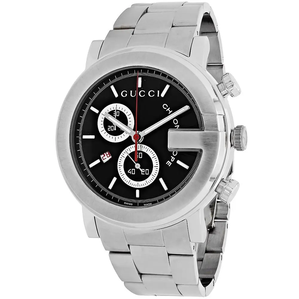 Men`s 101 Series Black Dial Watch - YA101309 by Gucci