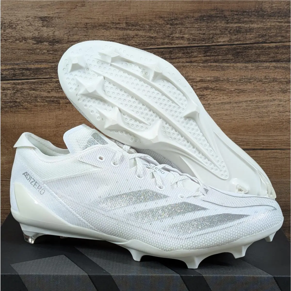 Adidas Adizero Electric Men`s 12 White Metallic Silver Football Cleats IE4374