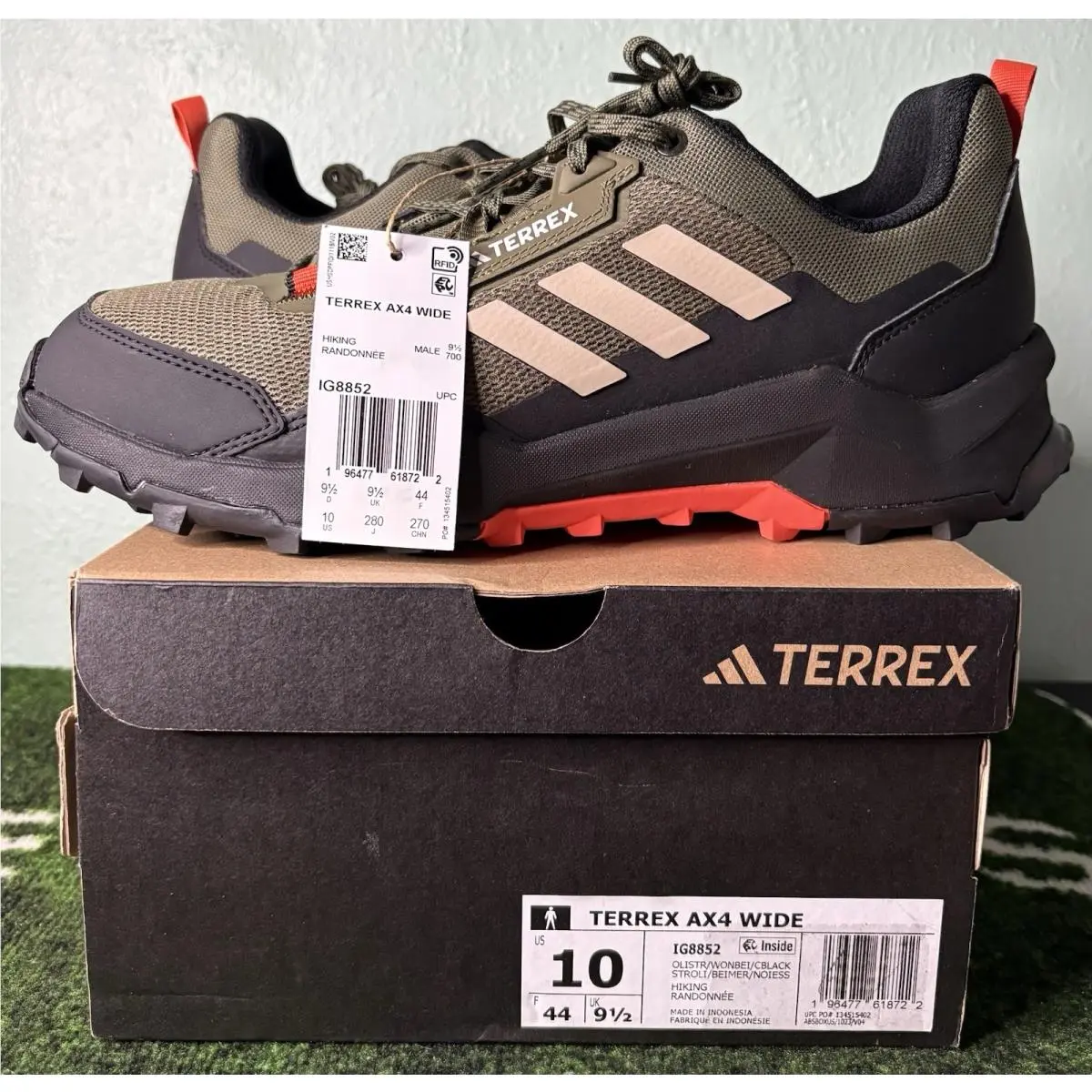 US Men’s 10 Wide -  Terrex AX4 “olive Strata Core Black” IG8852 by Adidas