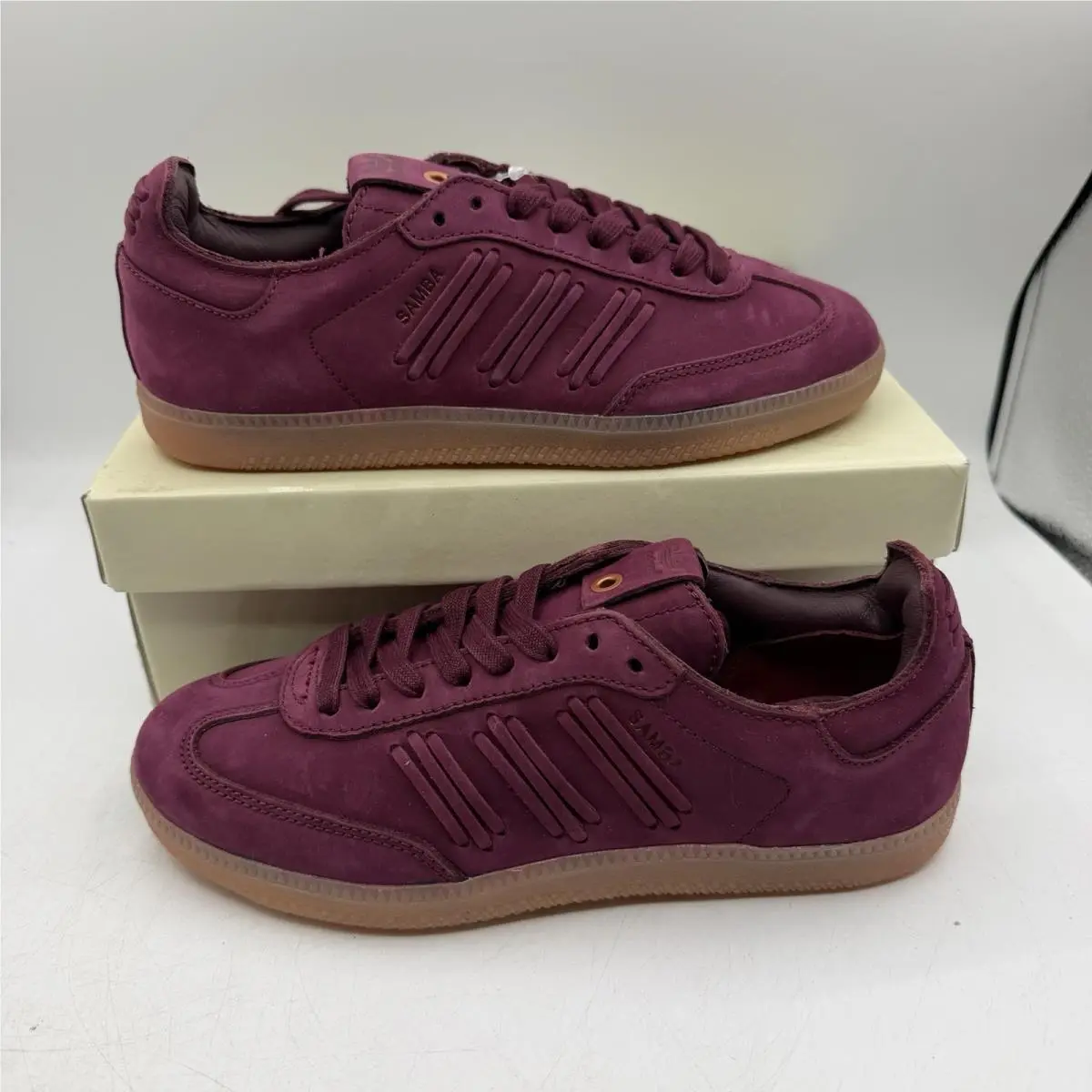 Adidas Samba Deep Hue Pack Shoes Womens Sz 6 Burgundy/maroon Gum Sneakers BY2834