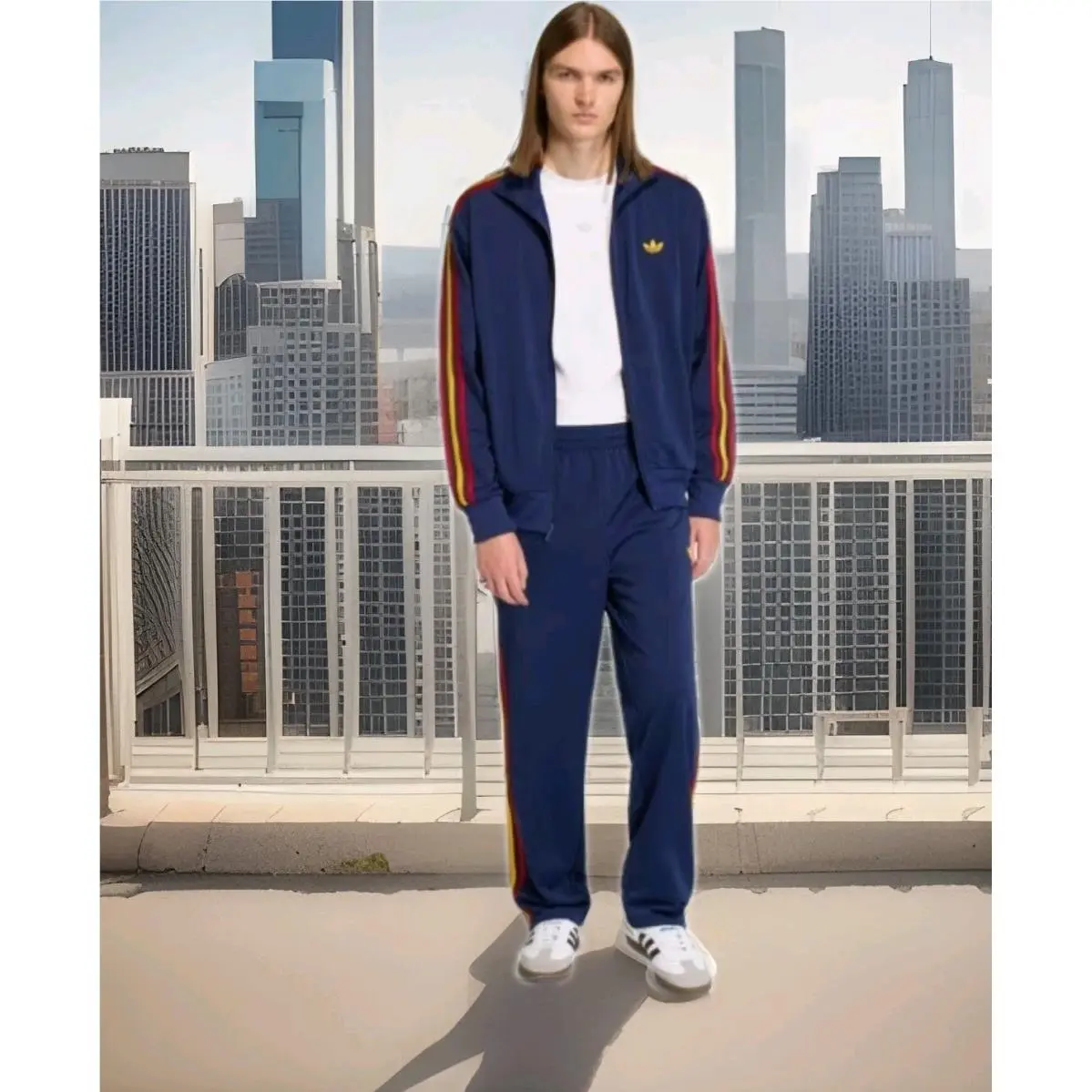 Mens  Originals Firebird Track Suit Jacket Pant Navy Red Yellow Sz XL by Adidas