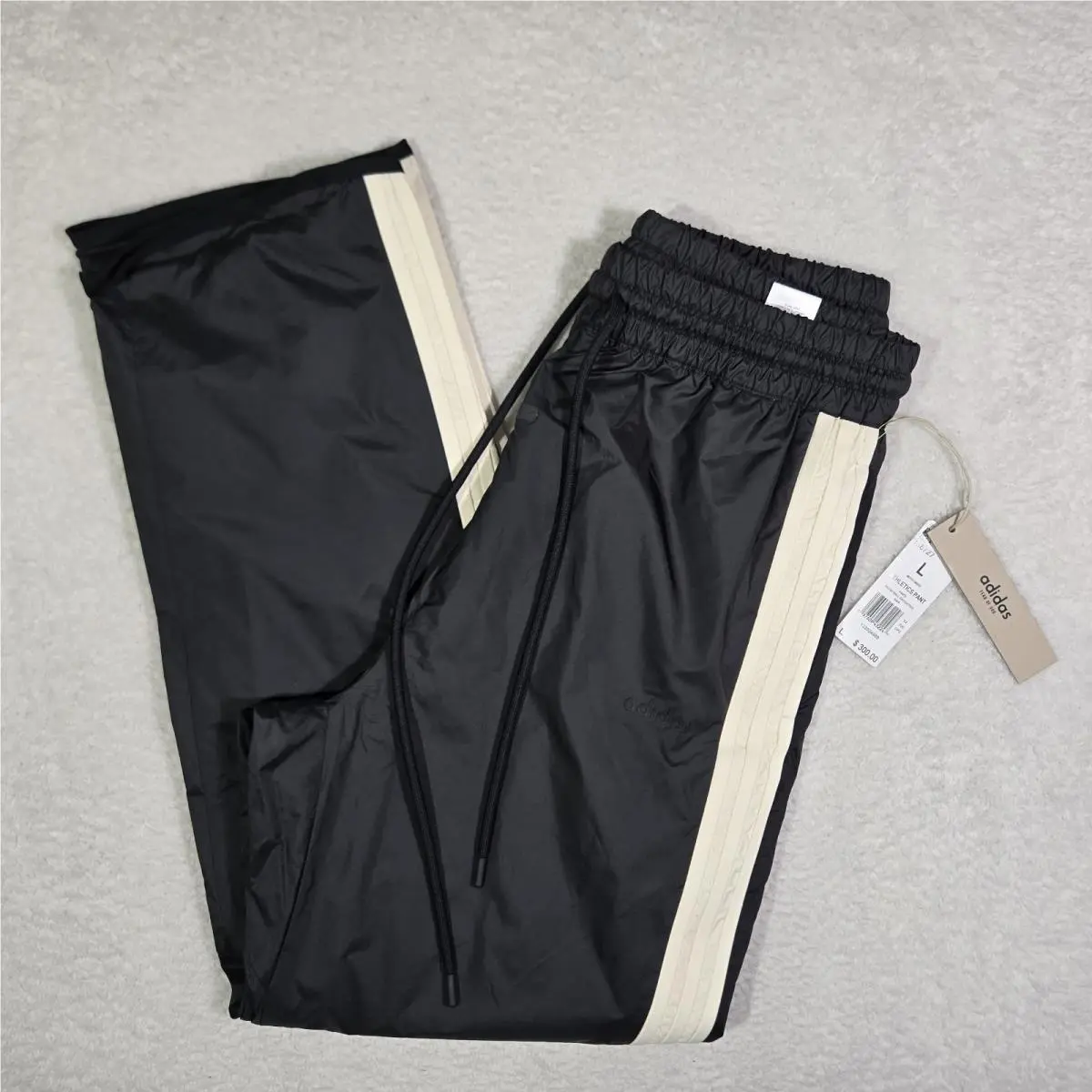 x Fear OF God Black Relaxed Track Pants Mens Large Drawstring IS8727 by Adidas
