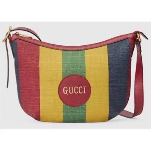 Baiadera Stripe Canvas Shoulder Bag Multicolor Handbag Made in Italy by Gucci
