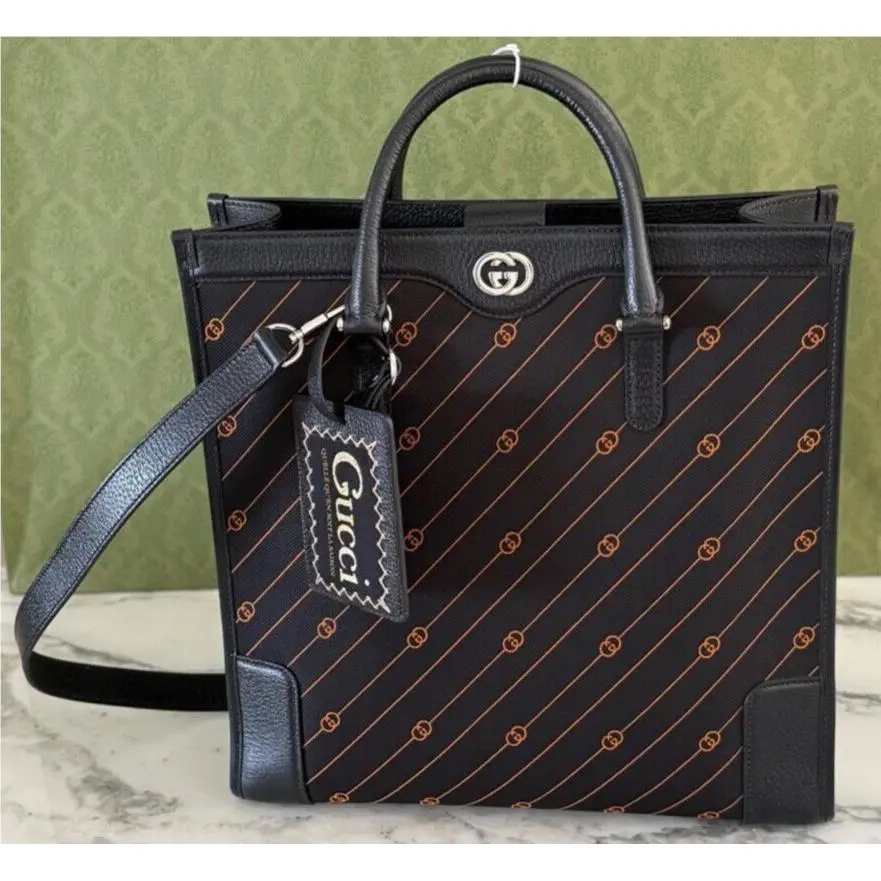 752586 Unisex GG Interlocking Medium Jacquard Tote Bag by Gucci