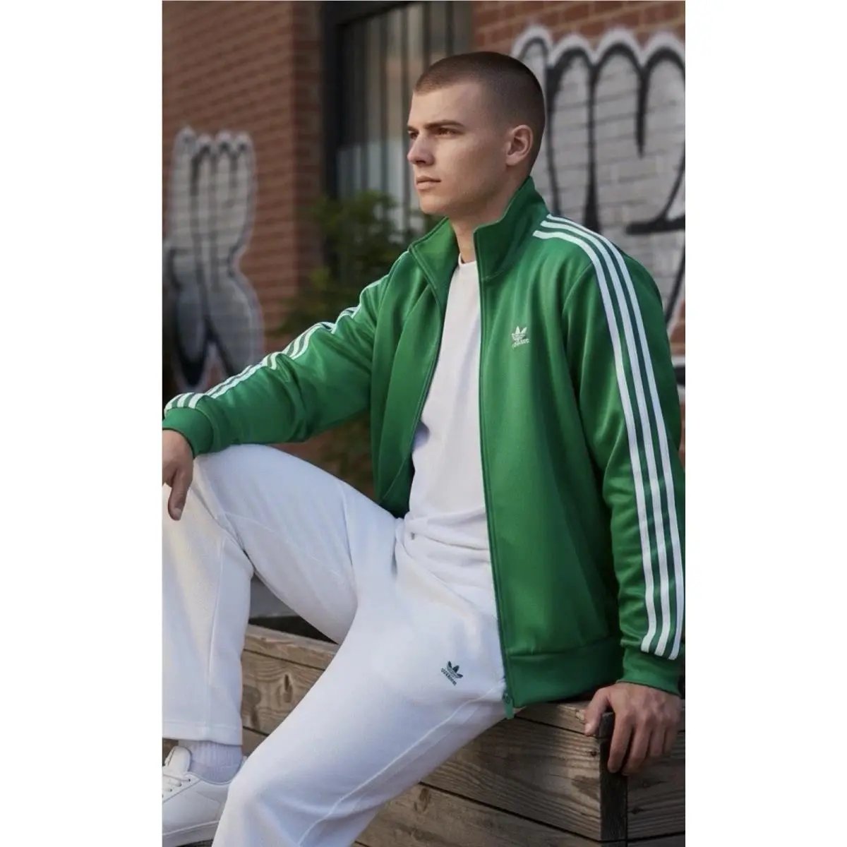 Adidas clothing - adidas Firebird TT - Firebird - JD0183 - Green, White 0