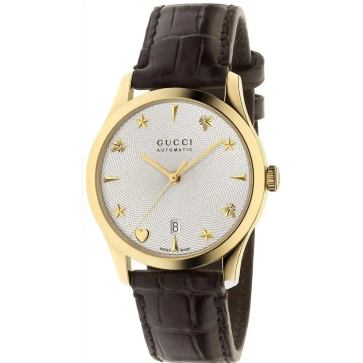 Gucci YA126470A Men`s G-timeless Medium Silver-tone Dial Automatic Watch