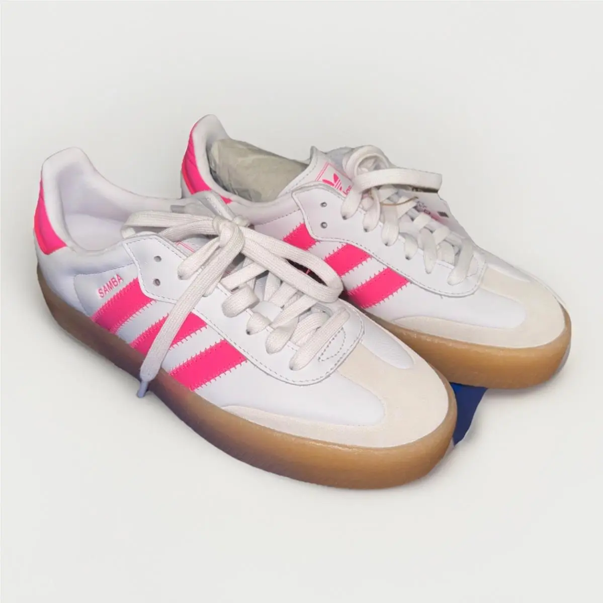 Originals Womens Samba OG Sneakers Sz 8.5 Hot Pink JS3940 White Lucid Gum by Adidas