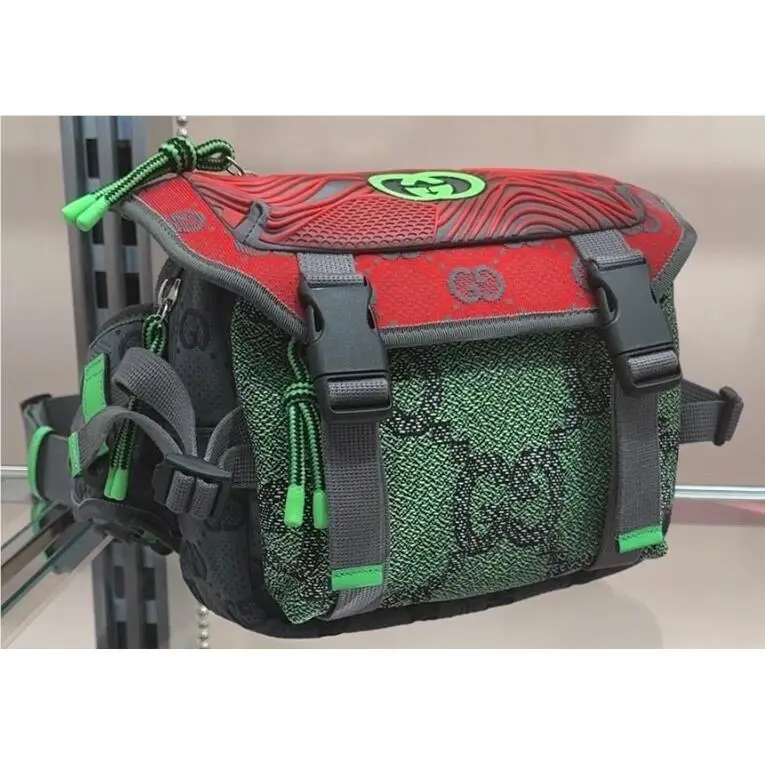 GG Nylon Backpack 721100 Red and Green by Gucci