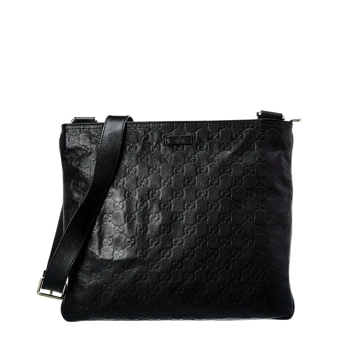 Black ssima Flat Messenger Bag Pre-loved Women`s by Gucci