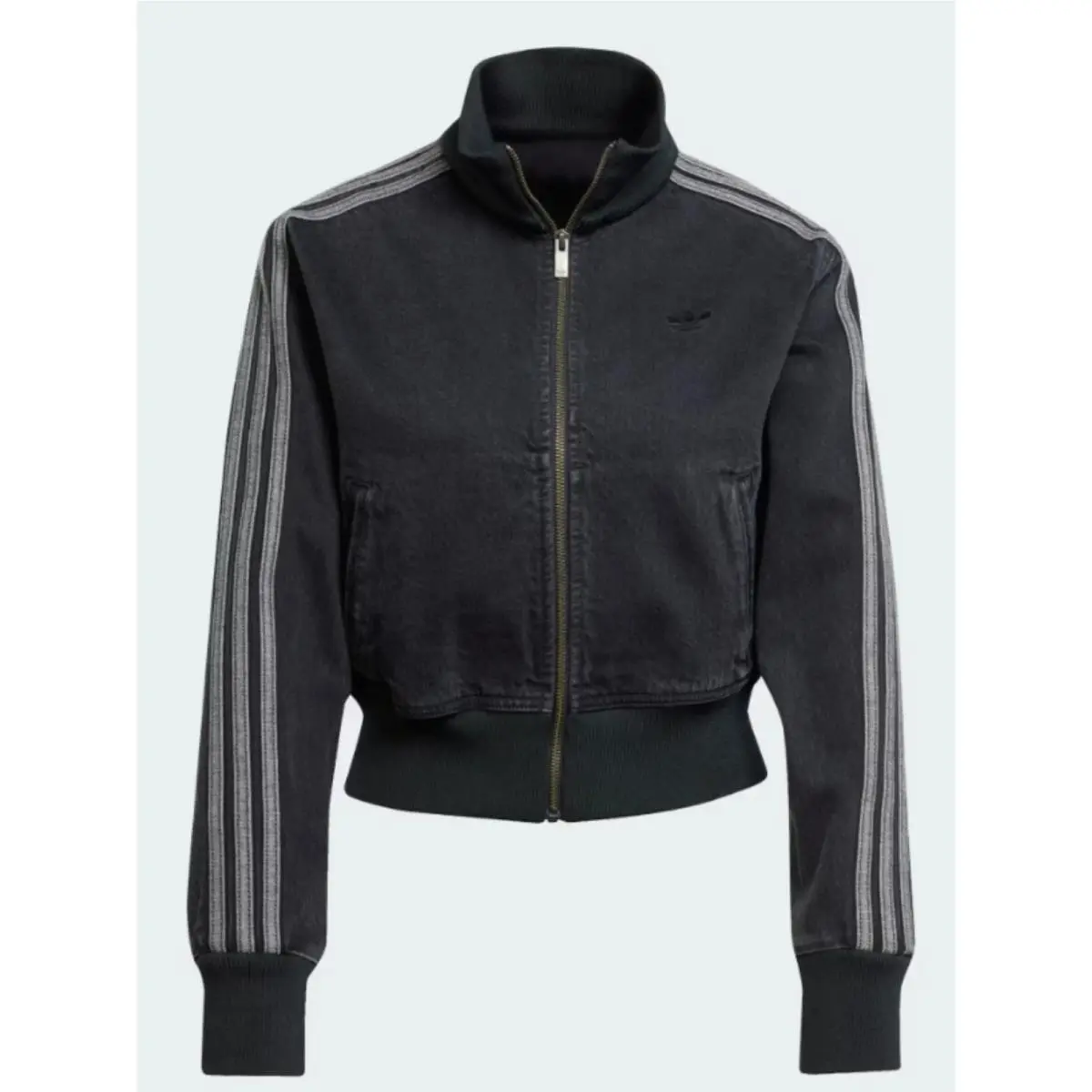 Originals Adicolor Retro Collared Track Top Denim Jacket Women`s Sz XL by Adidas