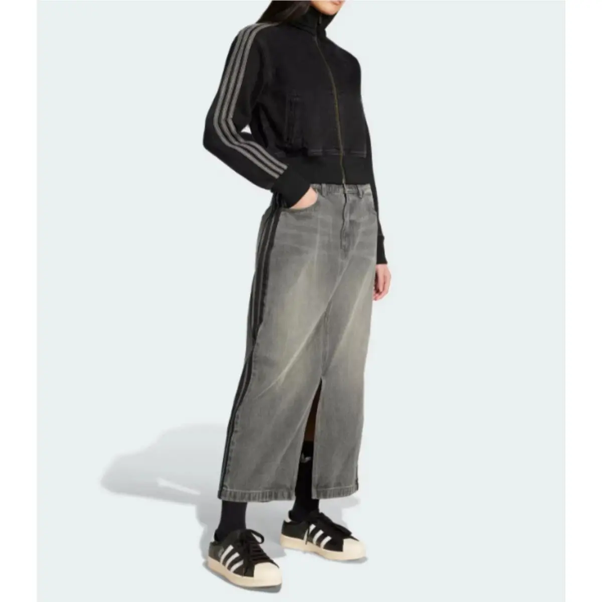 Adidas clothing - adidas Firebird Track Top Denim - JD3110 - Black 1