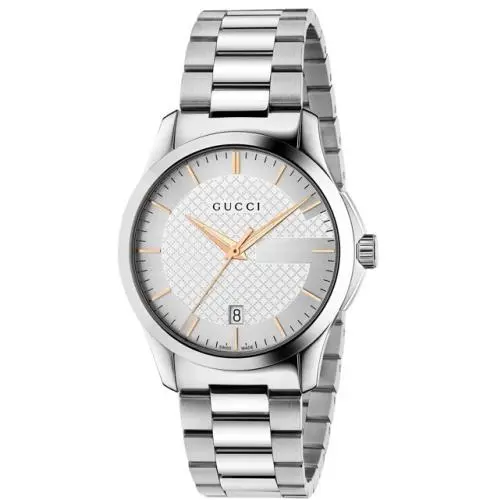 G-timeless 126.4 YA126442 38mm Gold-tone Hands Markers Men`s 38mm Watch by Gucci