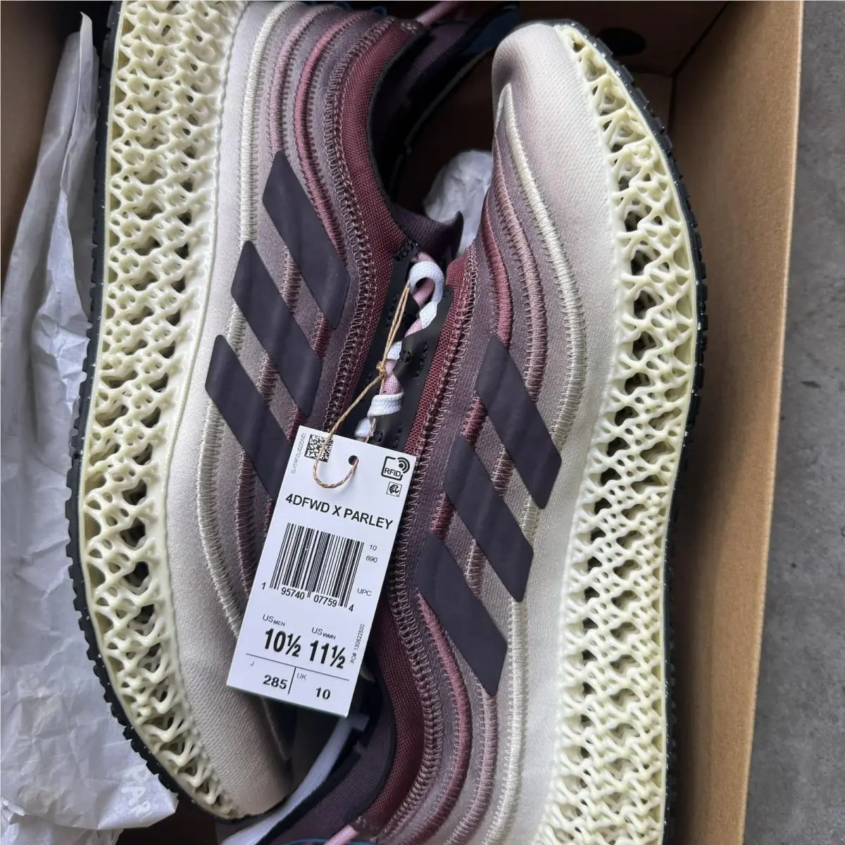10.5 Men`s Running 4DFWD Parley Shadow Maroon GY8424 by Adidas