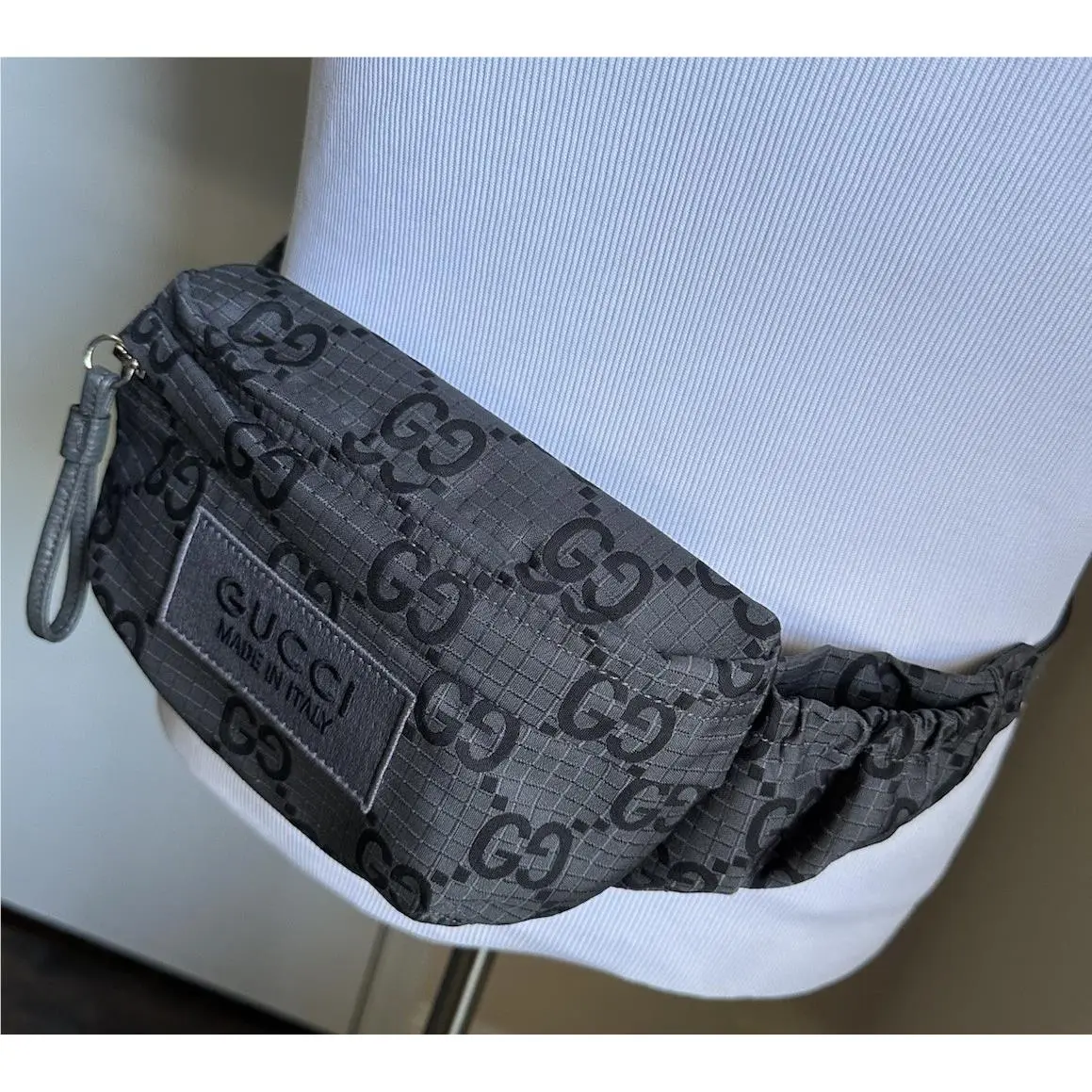 Ripstoo GG Large Belt Bag Gray/black Size 80/32 767934 by Gucci
