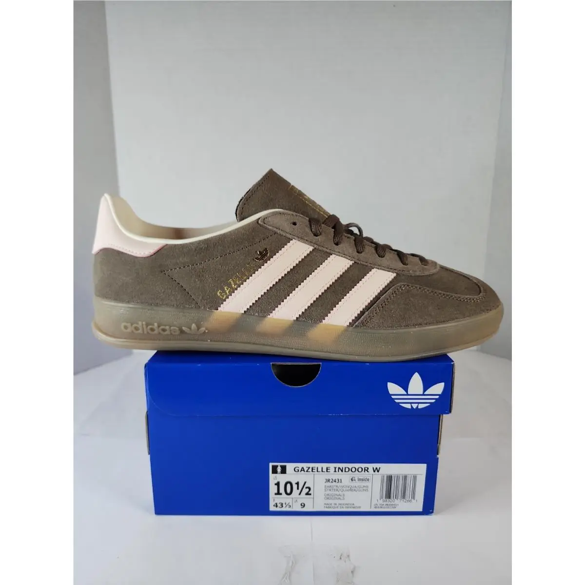 Adidas Gazelle Indoor `brown Pink` Soccer Lifestyle Sneaker Shoes Womens 10.5 US