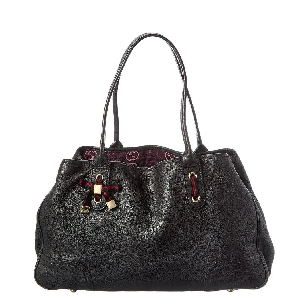 Black Lambskin Leather Princy Gg Tote Pre-loved Women`s by Gucci