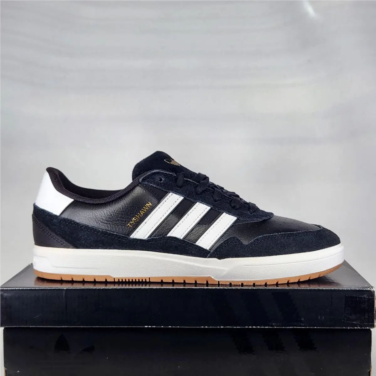 Size 9 Men / 10 Wom -  Tyshawn II - Core Black / Cloud White - JI0846 by Adidas