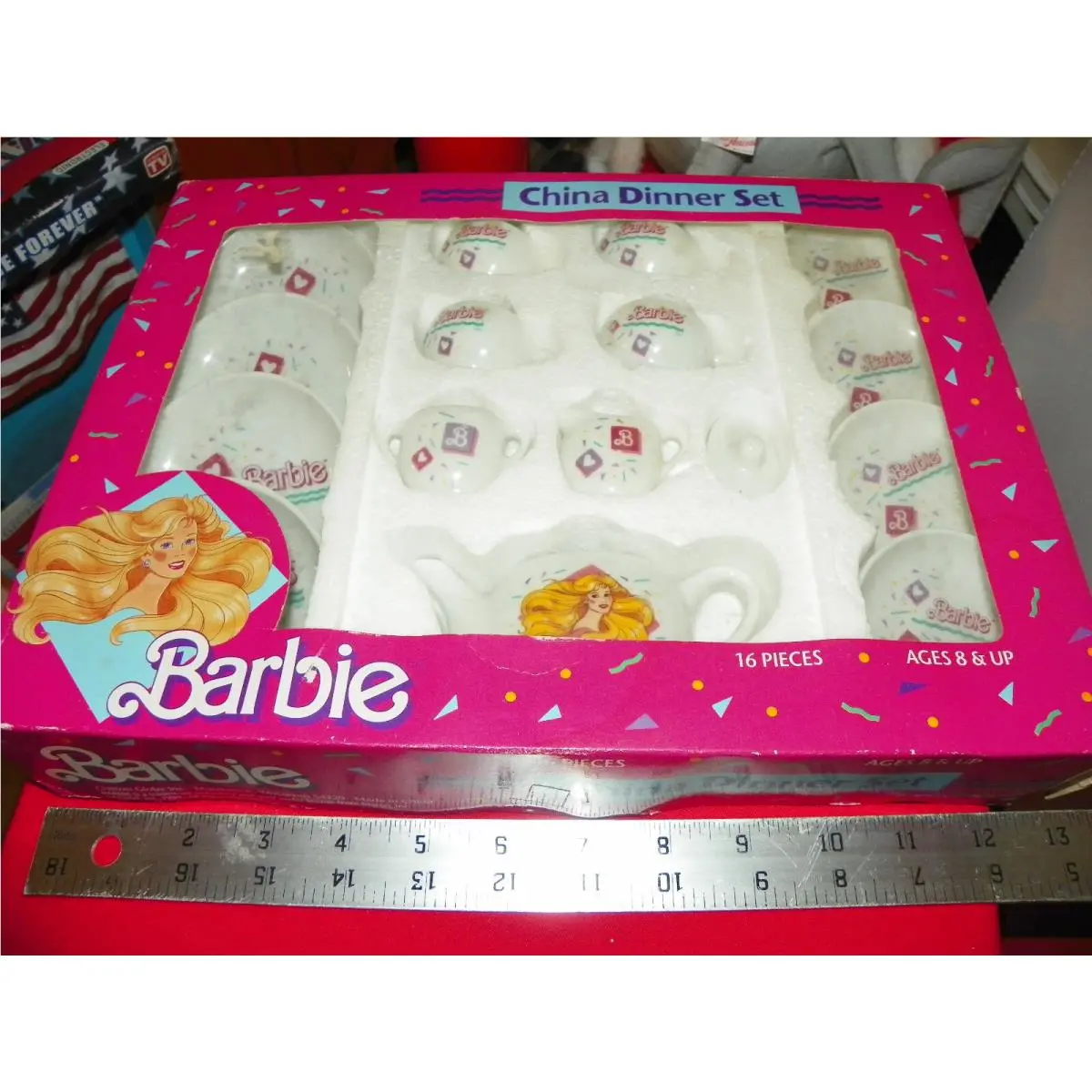 1989 Barbie China Dinner Set - 16 Pieces Nice Set