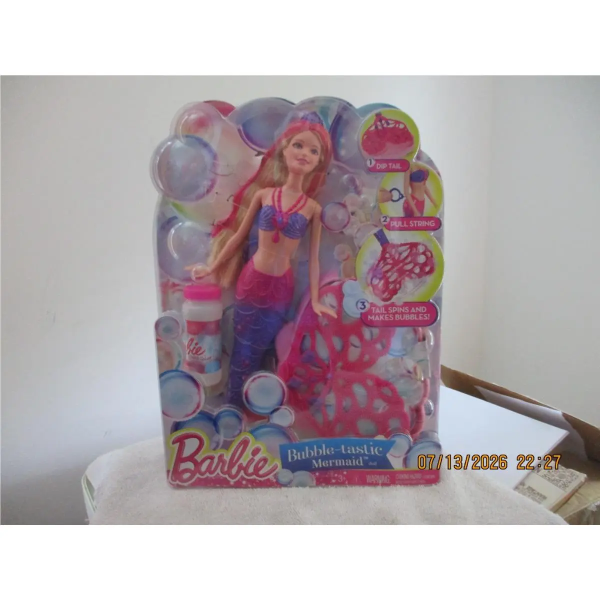 Barbie Bubble-tastic Mermaid Doll 12`` 2014 Mattel 3+